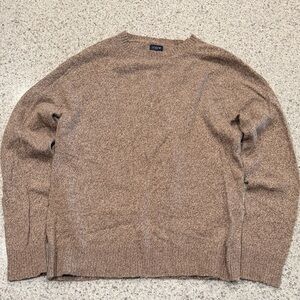 J. Crew Factory Men's Large Tan Crewneck Lambswool Blend Knit Sweater